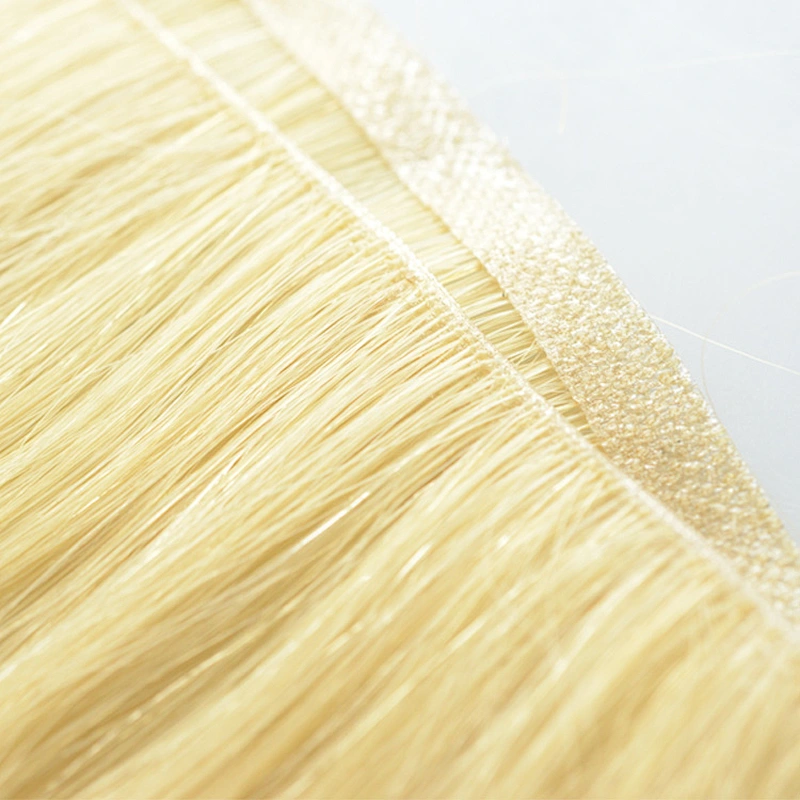 Free sample virgin remy double drawn 16 inch hand tied hair extensions skin weft