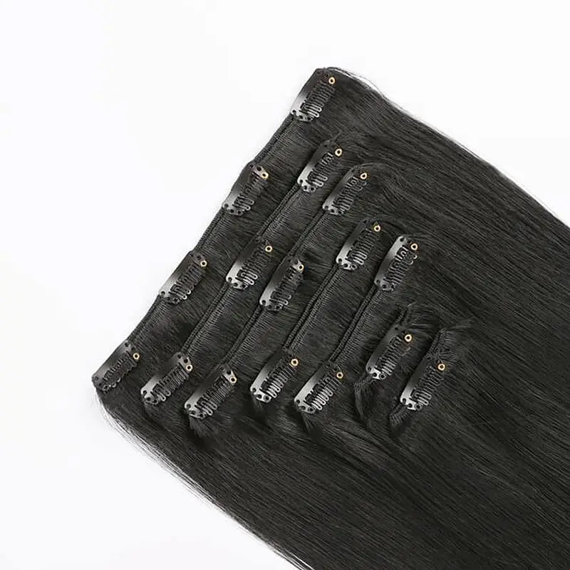 High quality raw indian hair european hair extensions clip in