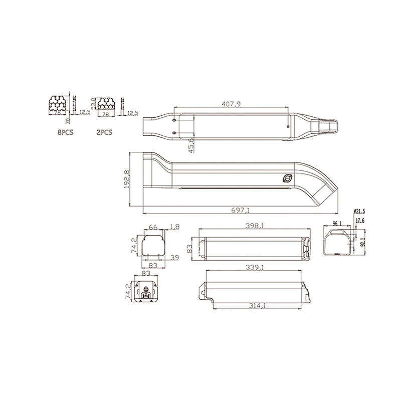 DZ-008 electric bike battery lithium battery 18650 battery