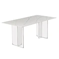 Elegant White Marble dining table Luxury acrylic dining table