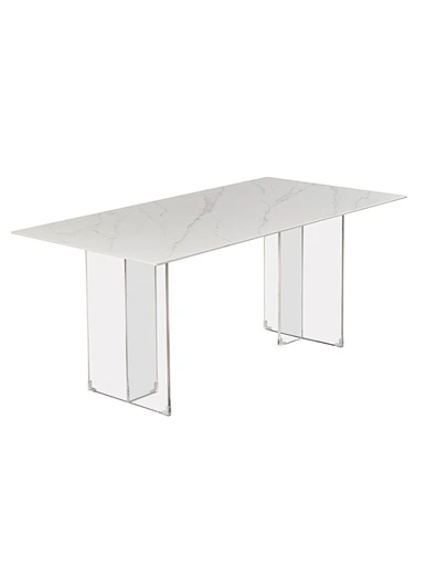 rectangle white marble dining table