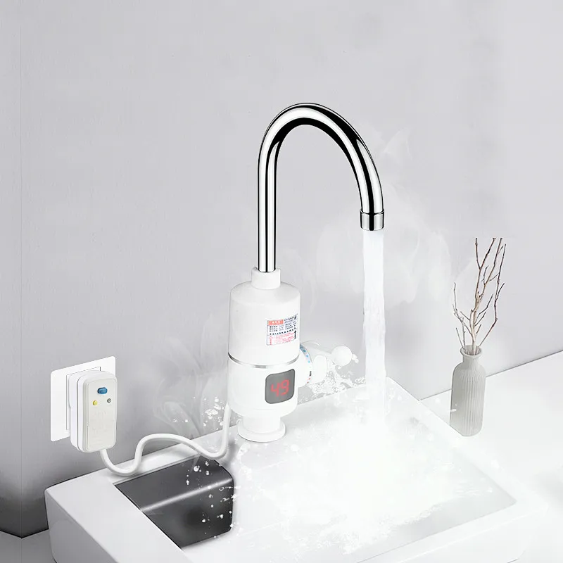 LED Digital Display 220V 110V Instant Tankless House Water Heater Heating Electric Faucet Tap