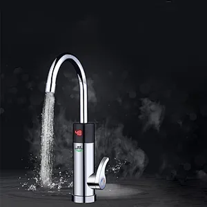 Electric Hot Water Heater Faucet Kitchen Instant Heating Tap Water Heater with LED EU Plug