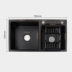 Commercial Kitchen Rectangle Sink Nano Black Kitchen Sink