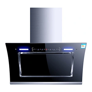Vatti black glass side wall mounted kitchen range hood