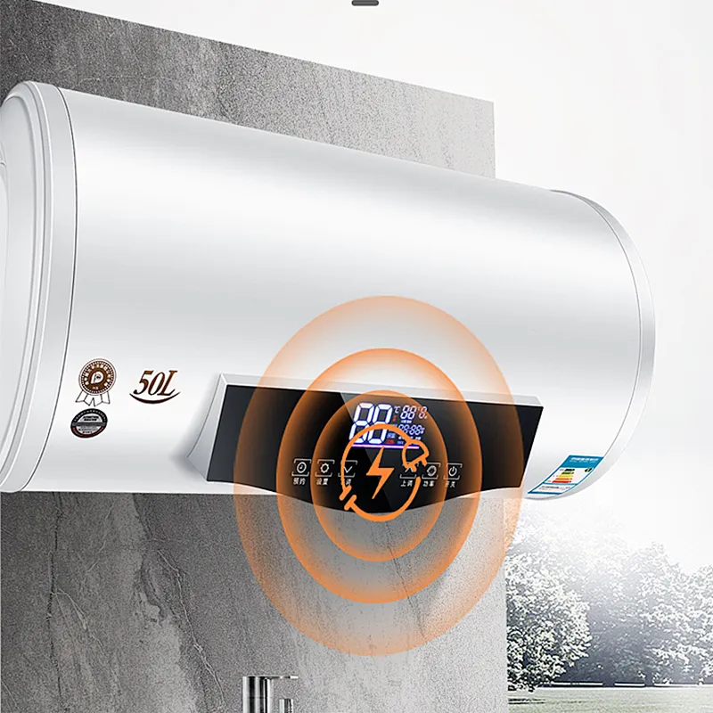 40L/50L/60L/80L/100Lsmart kitchen appliances  enamel tank stainless steel round shell storage electric water heater for shower