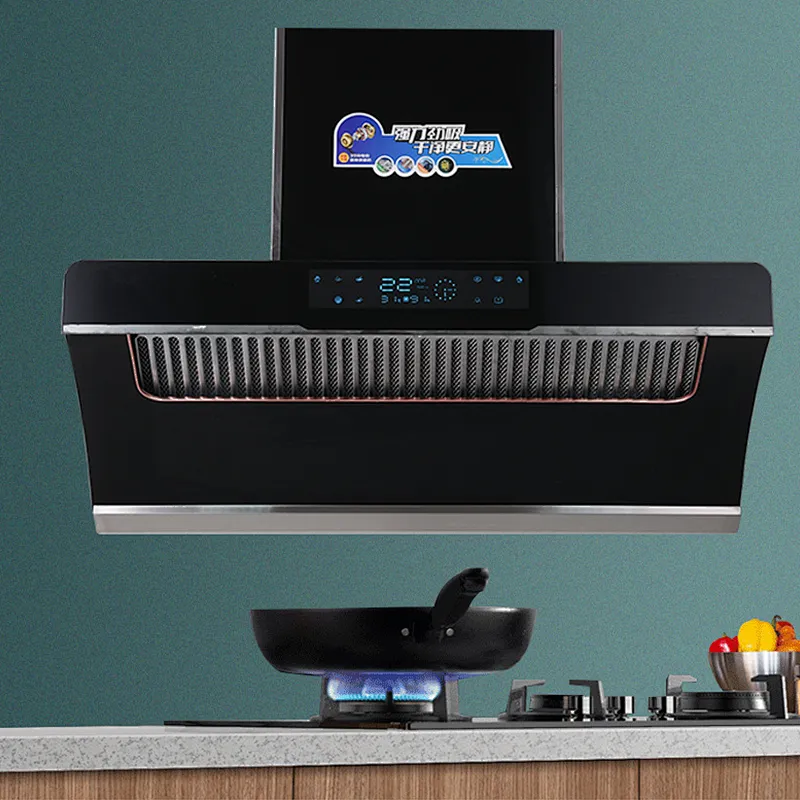 Fashion Black 0-touch control kitchen commercial range hood