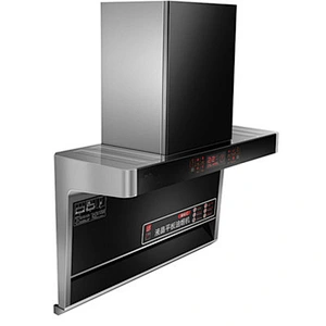 Wall-Mounted Black Glass Range Hood With Blue Feature Led,Filters Range Hood