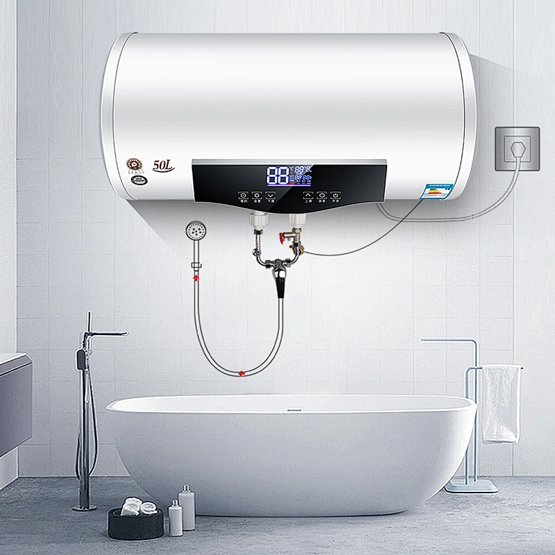 40L/50L/60L/80L/100Lsmart kitchen appliances  enamel tank stainless steel round shell storage electric water heater for shower