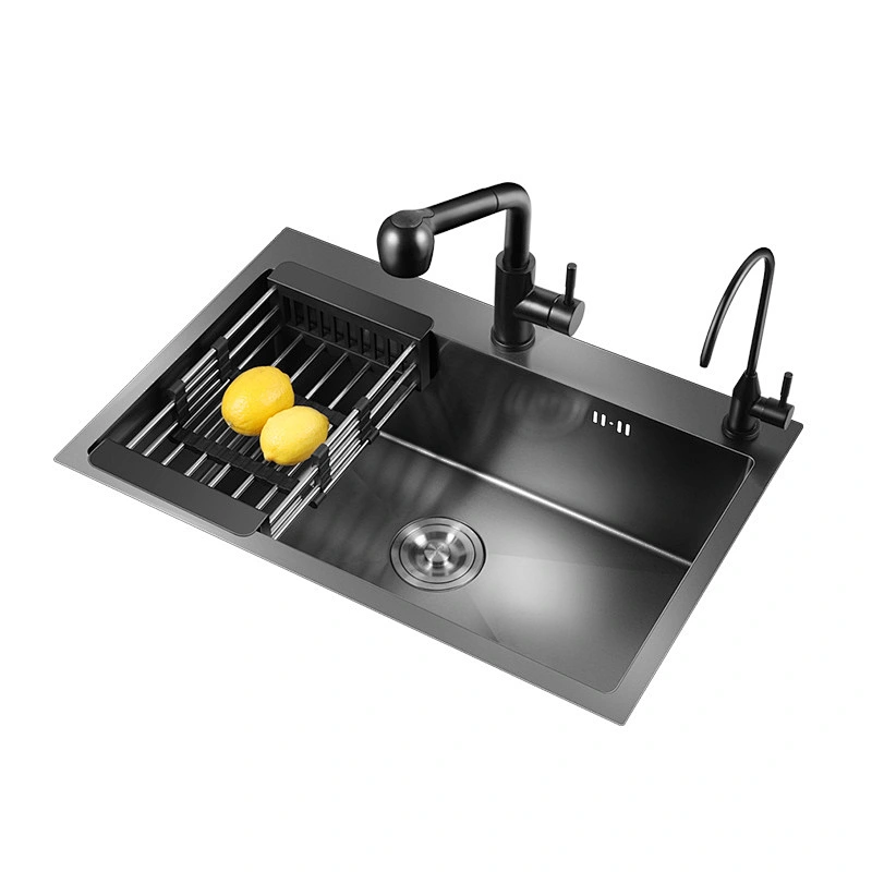 Nano black kitchen sink stainless steel custom size undermount double deep bowl sink