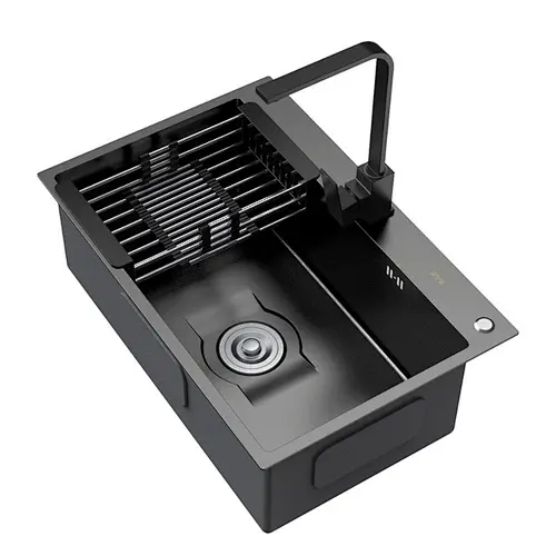 Factory Price Handmade Stainless Steel Kitchen Nano Black Sink