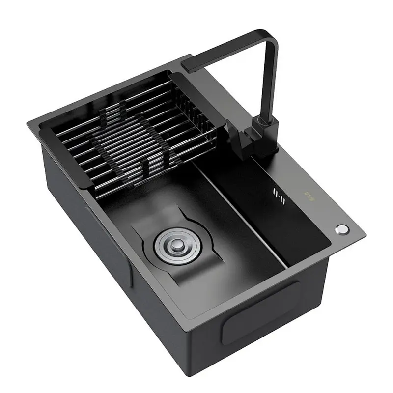 Factory Price Handmade Stainless Steel Kitchen Nano Black Sink