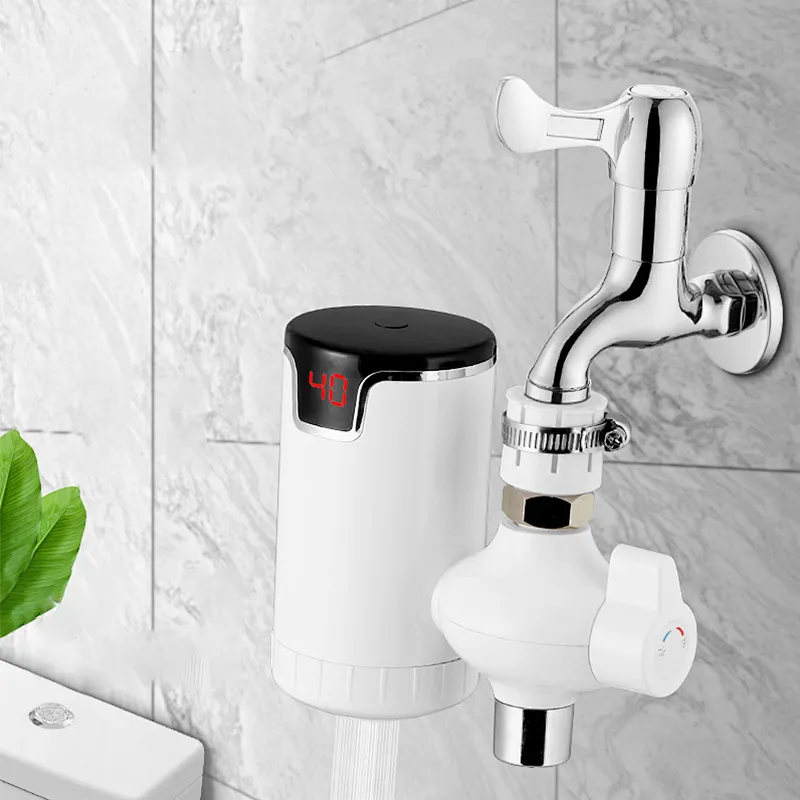 white color led Display fast electric heating water tap