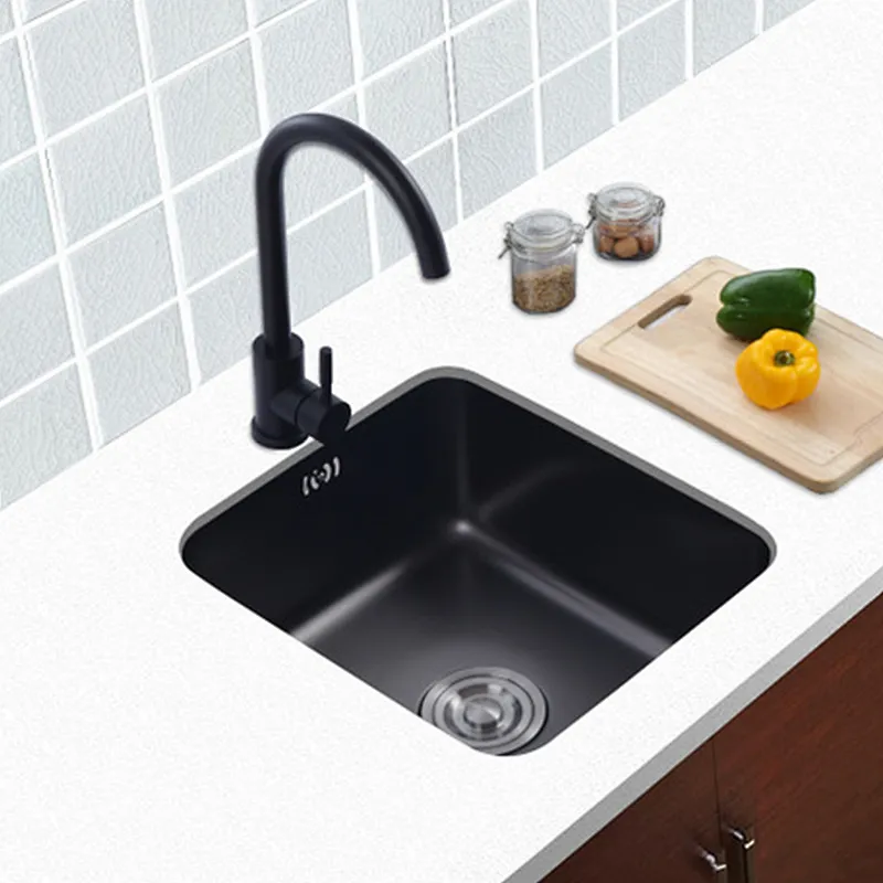 Black Nano Untermount stainless steel Round kitchen sink