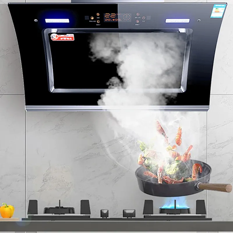 Vatti black glass side wall mounted kitchen range hood