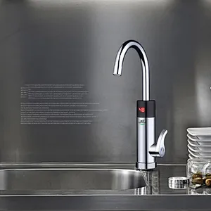 Electric Hot Water Heater Faucet Kitchen Instant Heating Tap Water Heater with LED EU Plug
