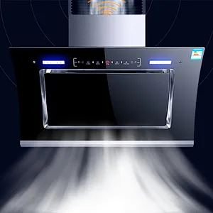 Vatti black glass side wall mounted kitchen range hood