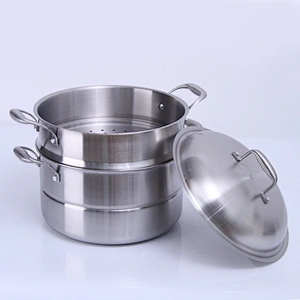 hign quality stainless steel steamer and cooking pots 2 layer food steamer pot