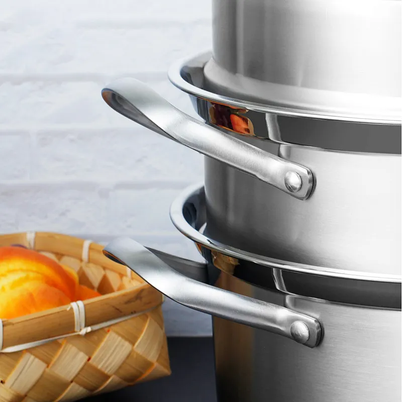 Stainless Steel 3 Layer Food Steam Pot 32CM Steamer for wholesale