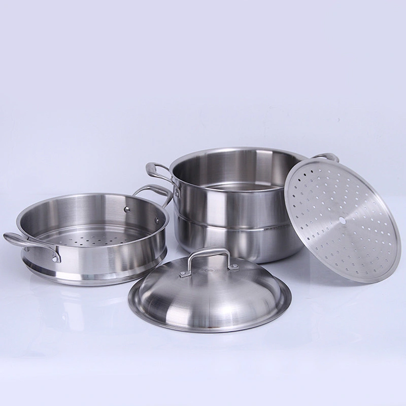 hign quality stainless steel steamer and cooking pots 2 layer food steamer pot