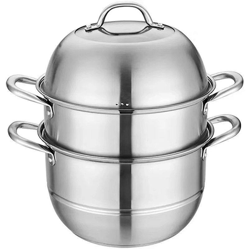 Wholesale stainless steel 3-layer food steamer with steamer pot