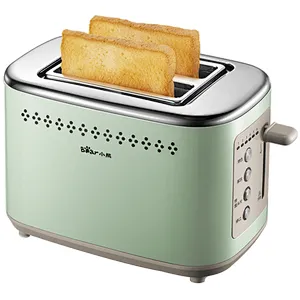 Automatic stainless steel electric double-slot toaster for home office use