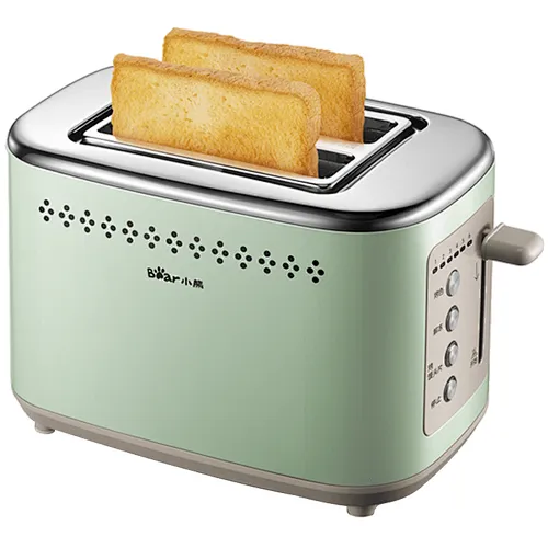 Automatic stainless steel electric double-slot toaster for home office use