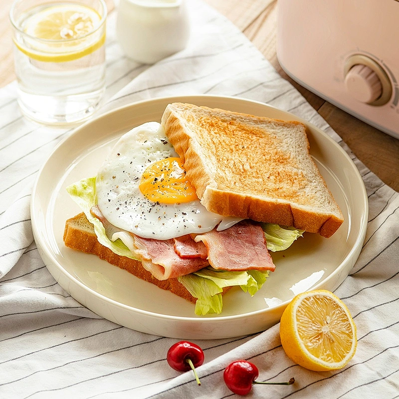 2018 Hot Sale Plastic Logo Toaster 2 Slice with Stainless Steel Panel