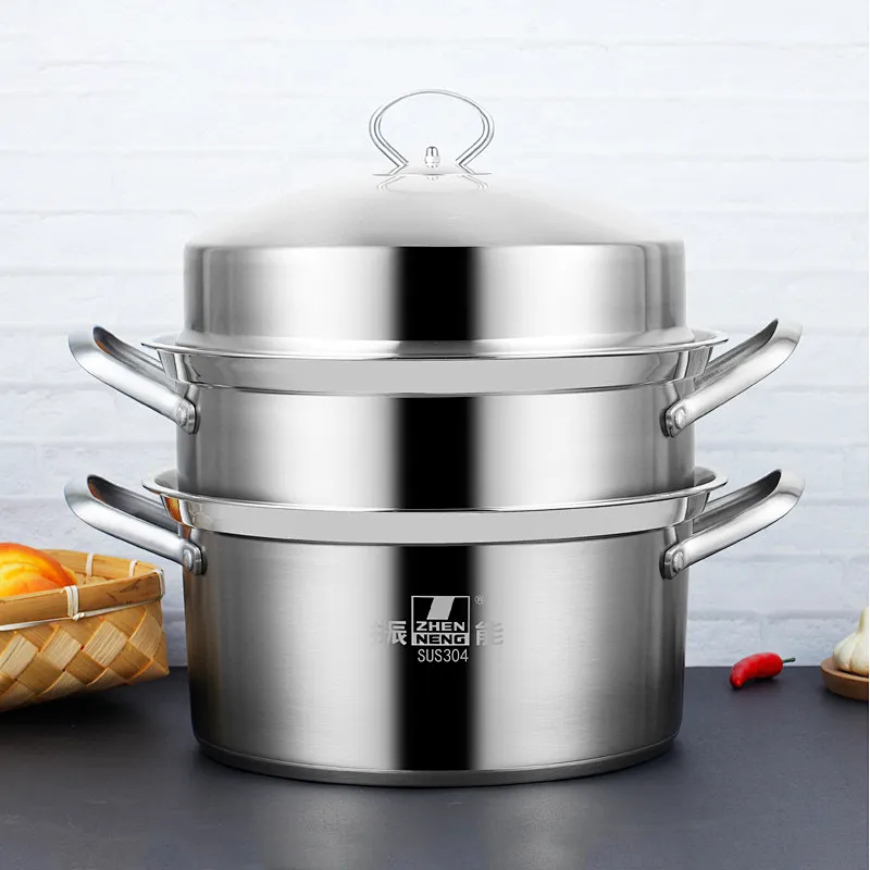 Stainless Steel 3 Layer Food Steam Pot 32CM Steamer for wholesale