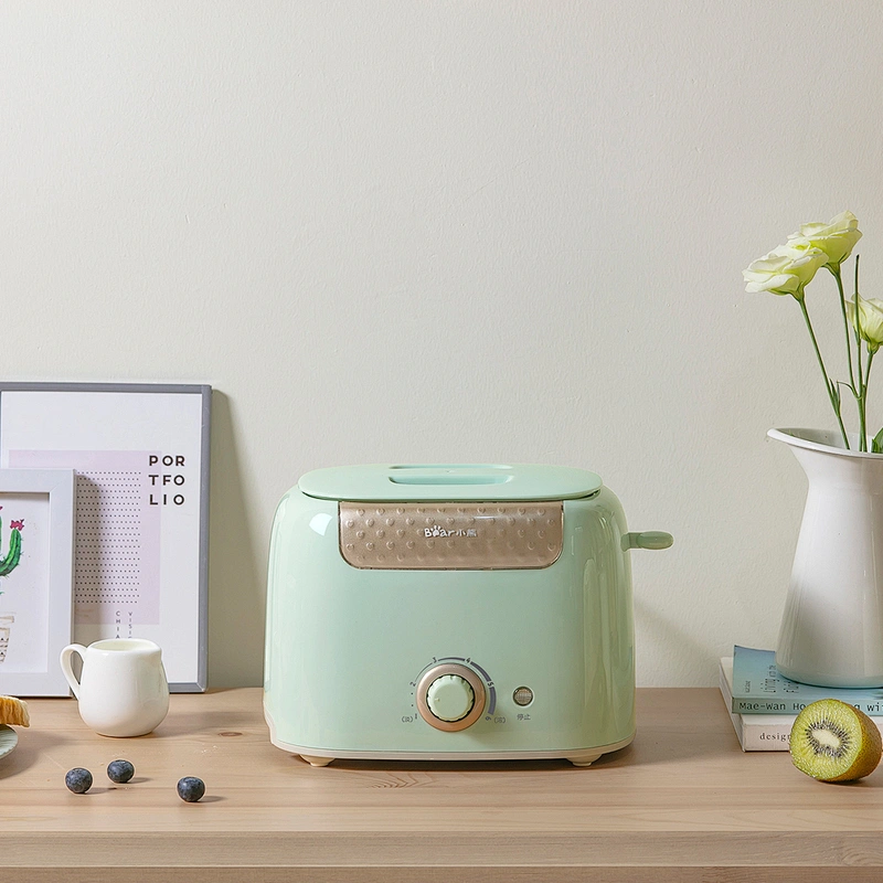 2018 Hot Sale Plastic Logo Toaster 2 Slice with Stainless Steel Panel