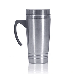 450ml 16oz Double Wall Stainless Steel Thermal Travel Coffee Thermos Cup With Handle