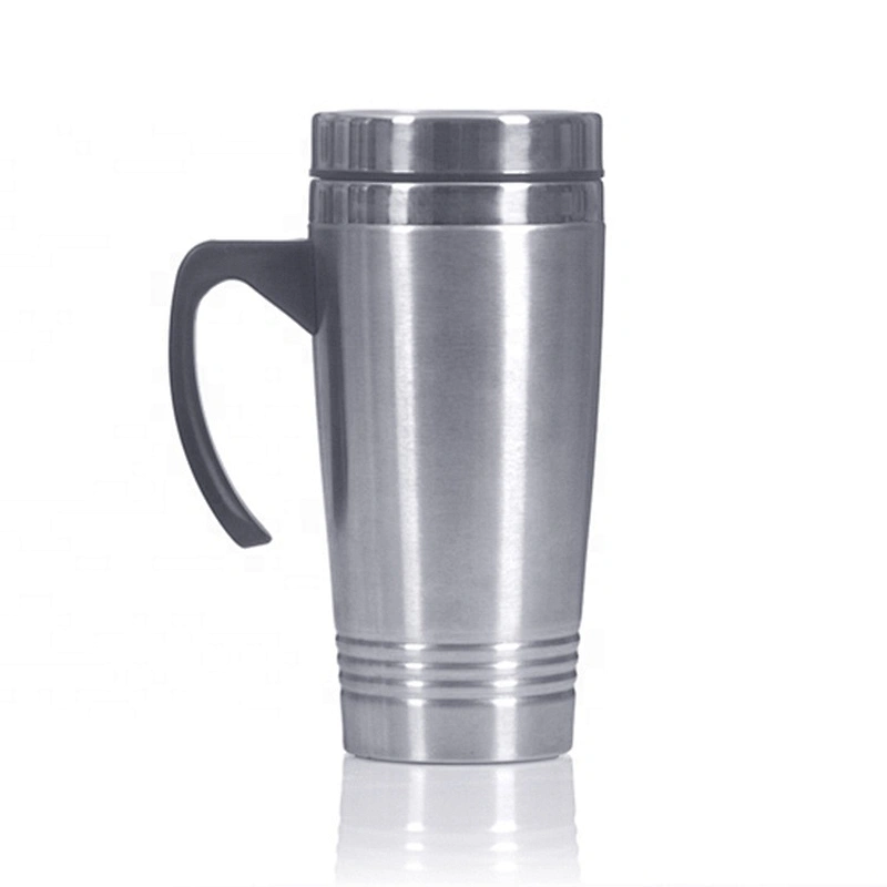 450ml 16oz Double Wall Stainless Steel Thermal Travel Coffee Thermos Cup With Handle