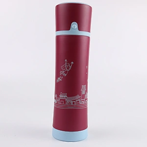 500ml BPA free slim waist vacuum flasks bottles with stainless steel and color finishing used for lady