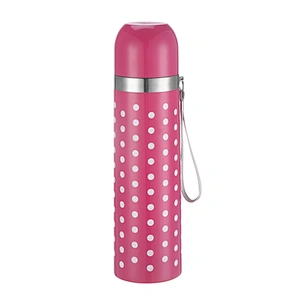 500ml double wall stainless steel vacuum bullet flask travel set water bottle with strap