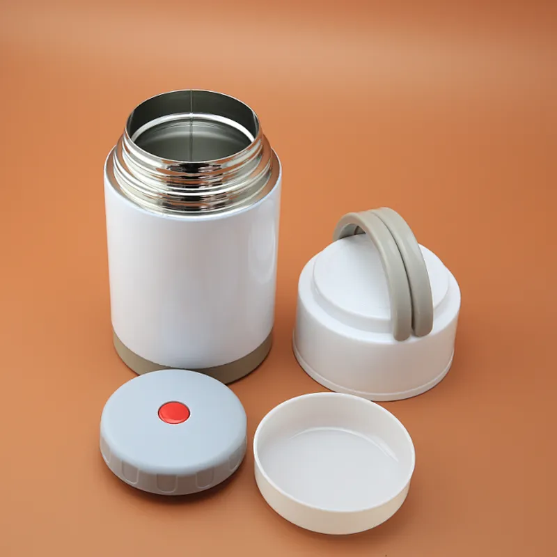 Attractive portable 1000ml stainless steel vacuum insulated soup container with spoon