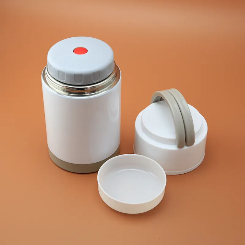 Attractive portable 1000ml stainless steel vacuum insulated soup container with spoon