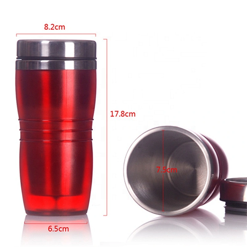 450ml Double Wall Tumbler Stainless Steel Inner BPA Free Plastic Travel Mugs