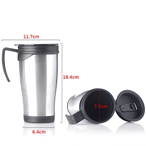 Reusable Stainless Steel Double Wall Office Water Tumbler Cups With Handle