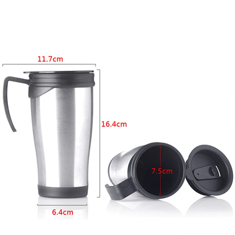 Reusable Stainless Steel Double Wall Office Water Tumbler Cups With Handle