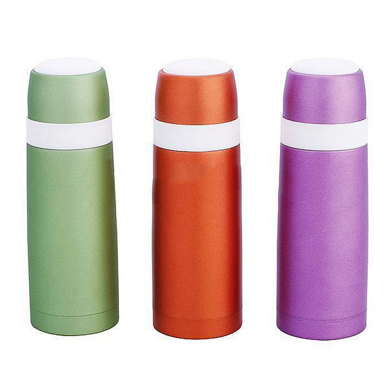 350ml cylindroid stainless steel high grade vacuum flask thermos bottles with new style cover keeps hot or cold 24hours