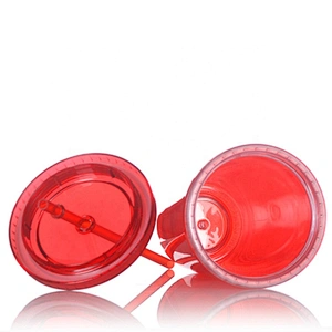 Hot Cold Drinking Cup Transparent Plastic Water Mug With Straw