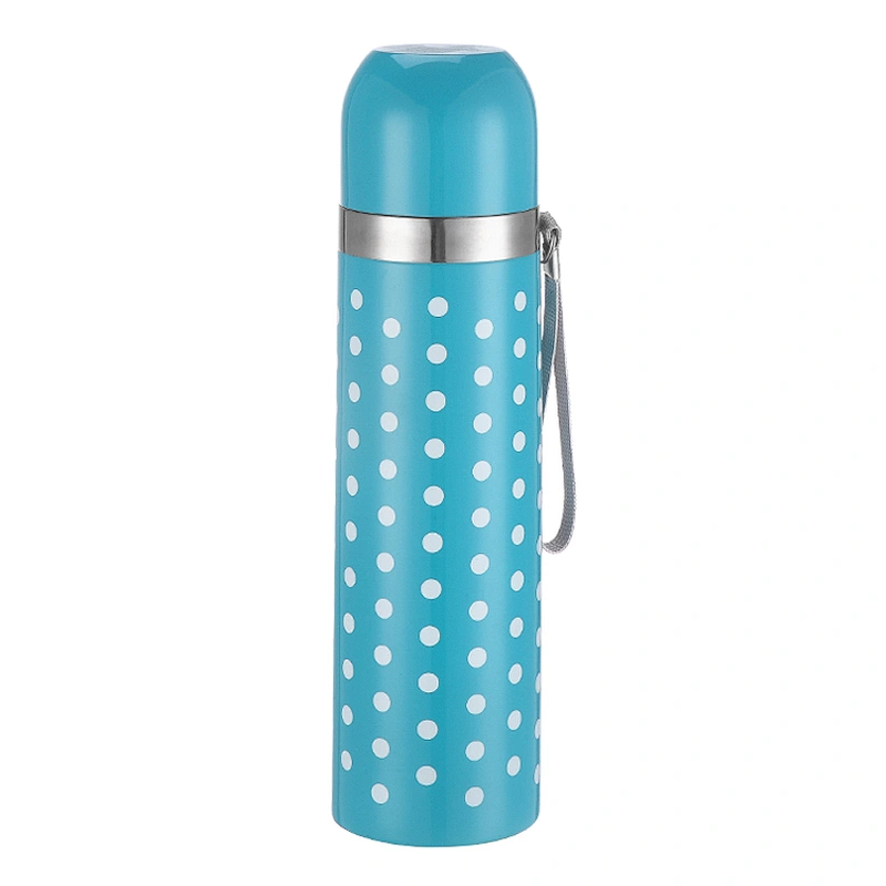 500ml double wall stainless steel vacuum bullet flask travel set water bottle with strap