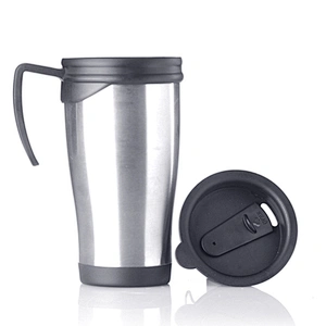 Reusable Stainless Steel Double Wall Office Water Tumbler Cups With Handle