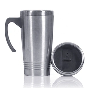 450ml 16oz Double Wall Stainless Steel Thermal Travel Coffee Thermos Cup With Handle