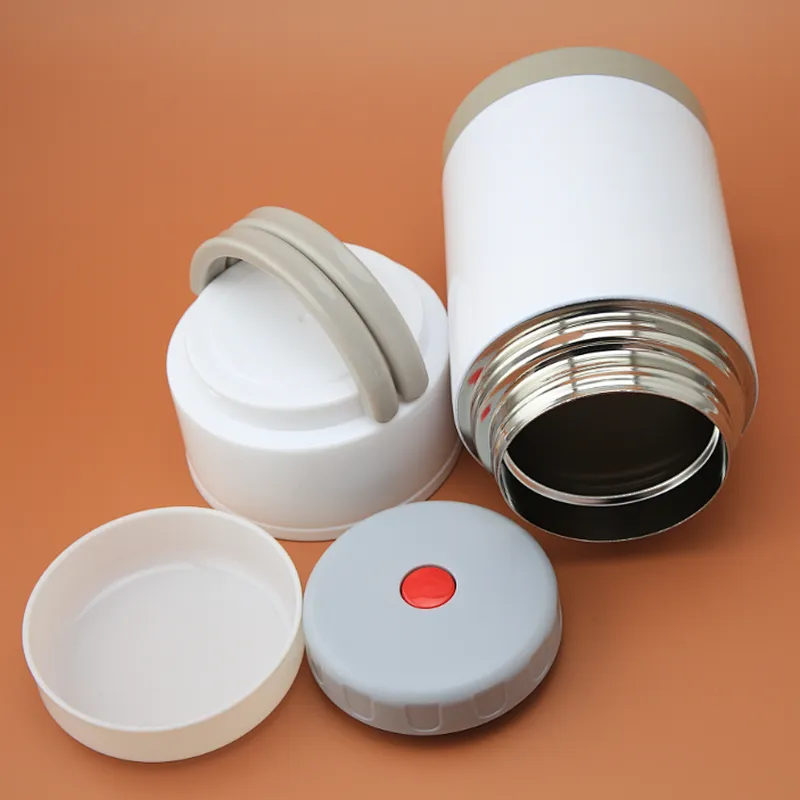 Attractive portable 1000ml stainless steel vacuum insulated soup container with spoon