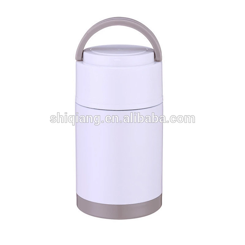 Attractive portable 1000ml stainless steel vacuum insulated soup container with spoon