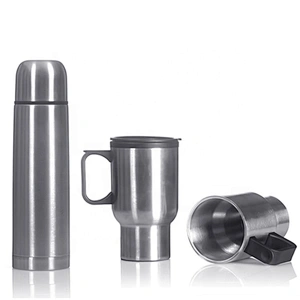 Thermos Travel Water Bottle 500ml Stainless Steel Vacuum Flasks Gift Set