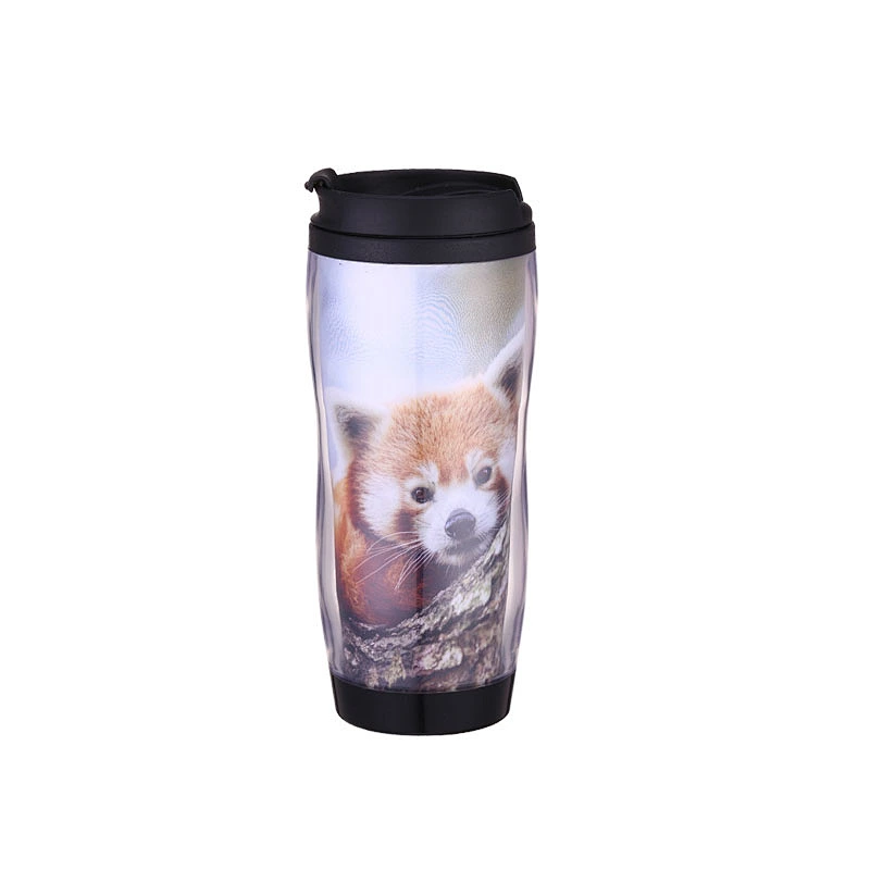 14oz DIY leakproof promotional plastic thermal office cup with photos inserted