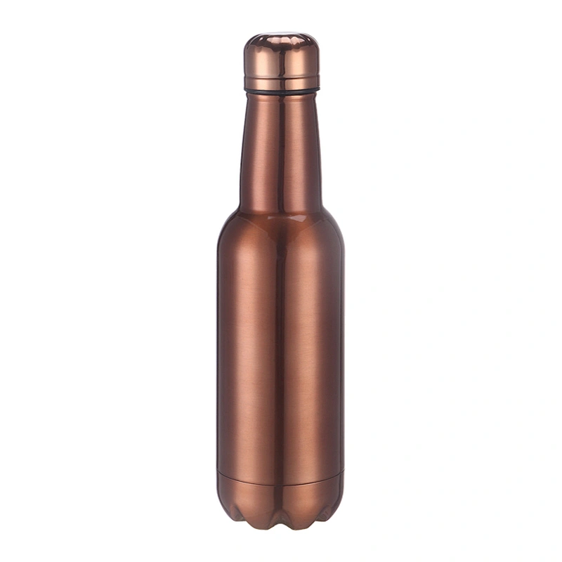 Customized new shape 500ml double wall stainless steel vacuum beer bottle