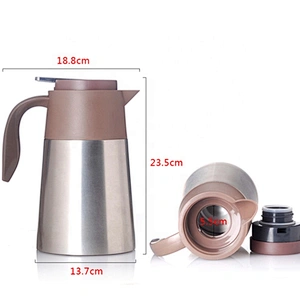 1.2L Insulated Hot Water Drinking Coffee Kettle Stainless Steel Thermos Tea Pot